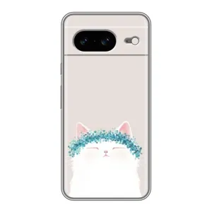 Чехол на тематику: Коты для Google Pixel 8 (Белый котик)