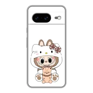 Чохол з принтом Лабубу для Google Pixel 8 (Білий Лабубу)