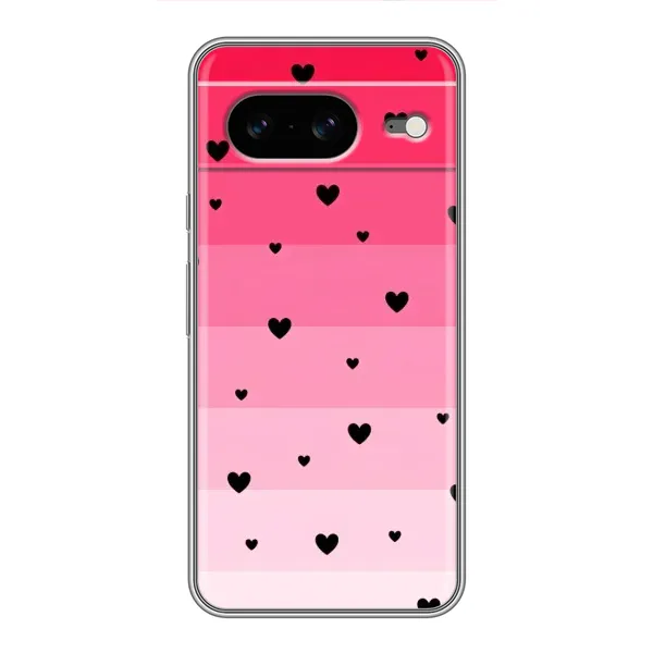 Чохол з малюнком «Чорні сердечка» для Google Pixel 8 Чохол з малюнком «Чорні сердечка» для Google Pixel 8