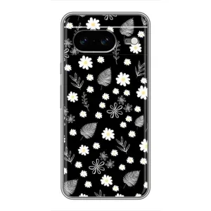 Чехлы с тематикой "ЦВЕТЫ" на Google Pixel 8 (цветение на чорном)