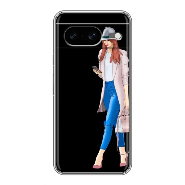 Чехол с рисунком «Девушка со смартфоном» для Google Pixel 8 Чехол с рисунком «Девушка со смартфоном» для Google Pixel 8