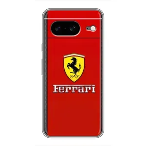 Силиконовый бампер с картинкой машины на Google Pixel 8 (Ferrari Logo)