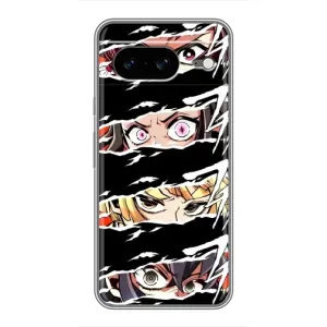 Силиконовые чехлы с глазами Anime для Гугул Пиксель 8 (Глаза на чорном)