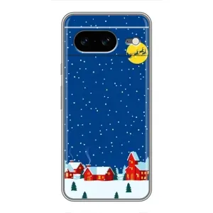 Силиконовый бампер на рождество для Google Pixel 8 (Город в снегу)