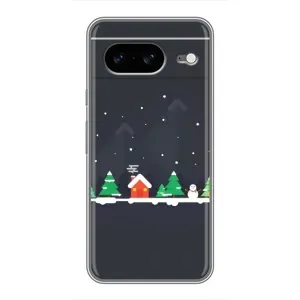 Силиконовый бампер на рождество для Google Pixel 8 (Город зимний)