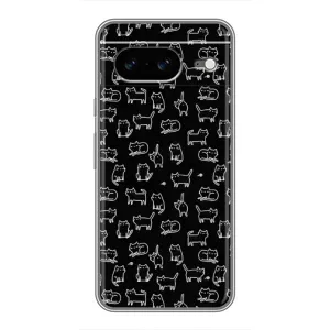 Чехол на тематику: Коты для Google Pixel 8 (Котики на черном)
