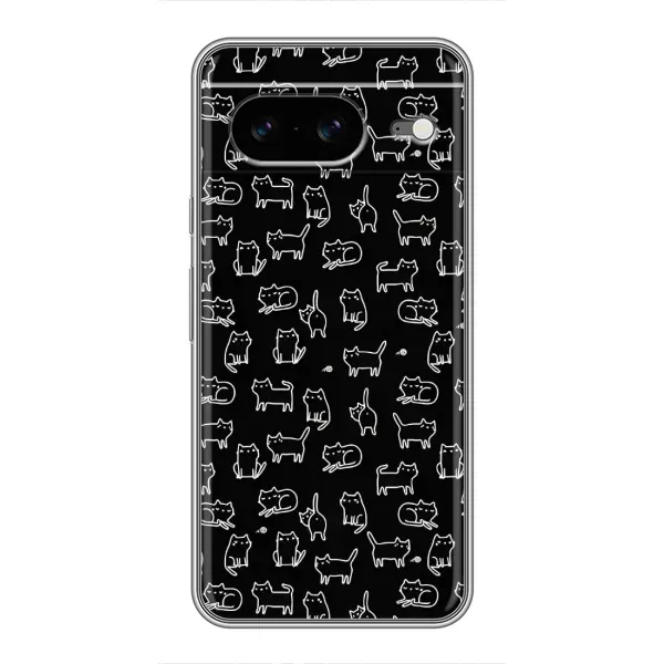 Чехол с рисунком «Котики на черном» для Google Pixel 8 Чехол с рисунком «Котики на черном» для Google Pixel 8