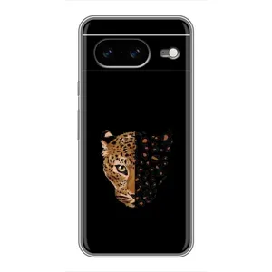 Чохол з леопардовим принтом на Google Pixel 8 (Леопард на чорному)