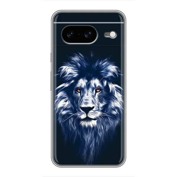 Чехол с рисунком «Лев - синий» для Google Pixel 8