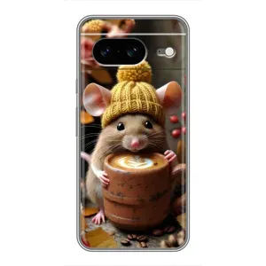 Друкований чохол 'Звірята з кавою' для Google Pixel 8 (Мишка з кавою)