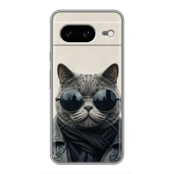 Чехол с рисунком «Модный кот» для Google Pixel 8 Чехол с рисунком «Модный кот» для Google Pixel 8