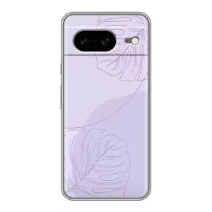 Чехол цветочный дизайн для Google Pixel 8 (Монстера фиолетовая)