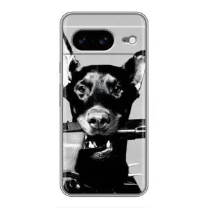 Чехол с рисунком «Опасный доберман» для Google Pixel 8