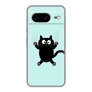 Силиконовый чехол с котиком для Google Pixel 8 (Падающий кот)