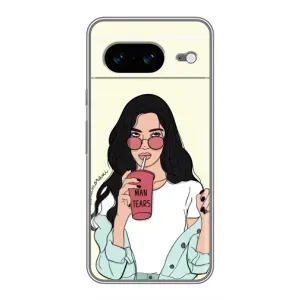 Силіконовый Чохол на Google Pixel 8 з картинкой Модных девушек (З напоєм)