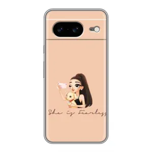 Силіконовый Чохол на Google Pixel 8 з картинкой Модных девушек (З собакою)