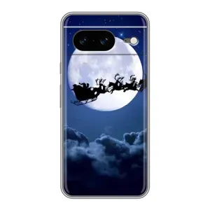 Чехол Санта Клаус для Google Pixel 8 (Санта - луна)
