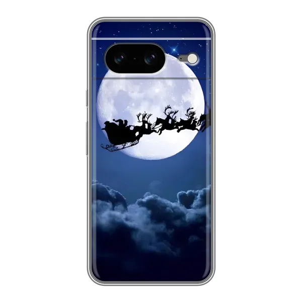 Чохол з малюнком «Санта - місяць» для Google Pixel 8 Чохол з малюнком «Санта - місяць» для Google Pixel 8