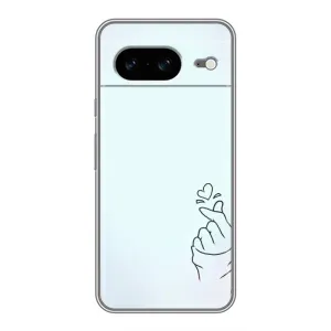 Чехлы (Знак сердечка) на Google Pixel 8 (Сердце на голубом)