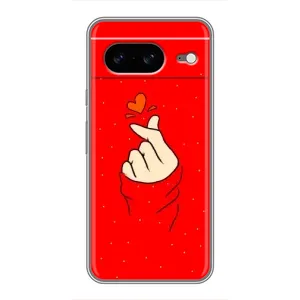 Чехлы (Знак сердечка) на Google Pixel 8 (Сердце на красном)