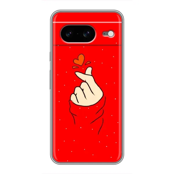 Чохол з малюнком «Сердечко на червоному» для Google Pixel 8 Чохол з малюнком «Сердечко на червоному» для Google Pixel 8