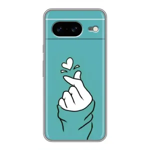 Чехлы (Знак сердечка) на Google Pixel 8 (Сердечко на бирюзовом)