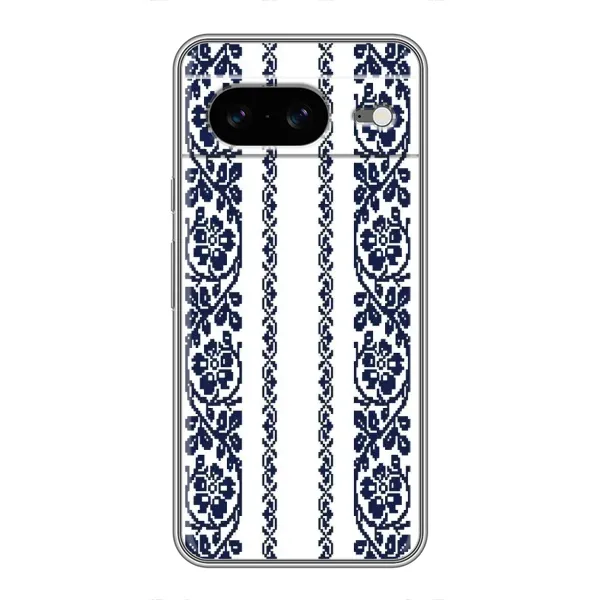 Чехол с рисунком «Синяя вышиванка» для Google Pixel 8