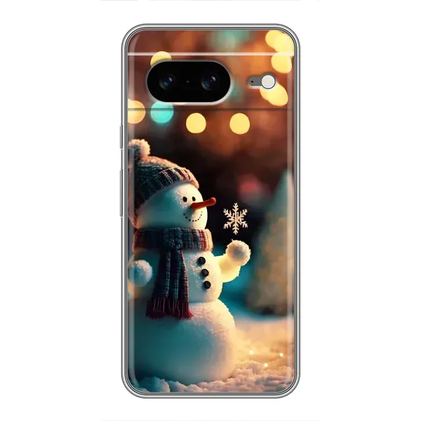 Чехол с рисунком «Снеговик праздничный» для Google Pixel 8