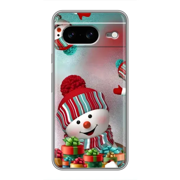 Чехол с рисунком «Снеговик в шапке» для Google Pixel 8