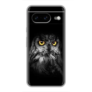 Чехлы с принтом СОВЫ для Google Pixel 8 (Сова на чёрном)