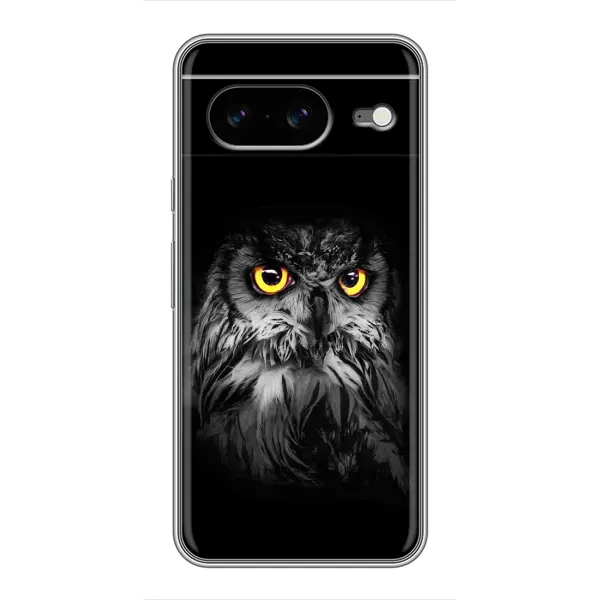 Чохол з малюнком «Сова на чорному» для Google Pixel 8 Чохол з малюнком «Сова на чорному» для Google Pixel 8