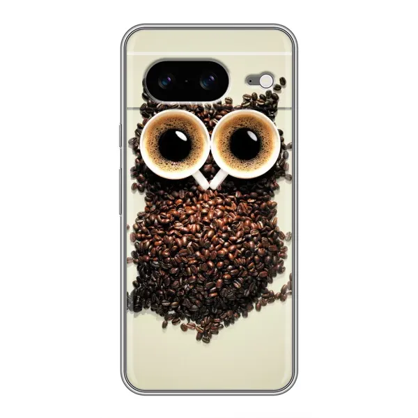 Чохол з малюнком «Сова з зерен кави» для Google Pixel 8 Чохол з малюнком «Сова з зерен кави» для Google Pixel 8