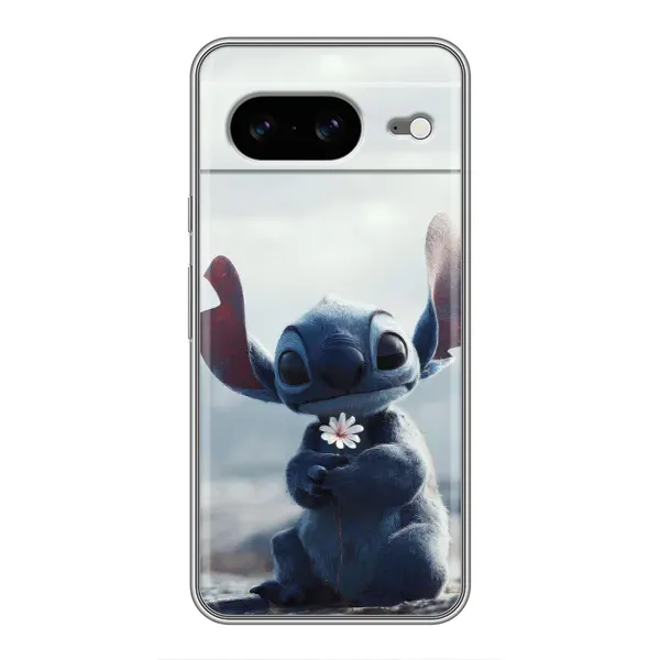 Чехол с рисунком «Стич с цветочком» для Google Pixel 8 Чехол с рисунком «Стич с цветочком» для Google Pixel 8