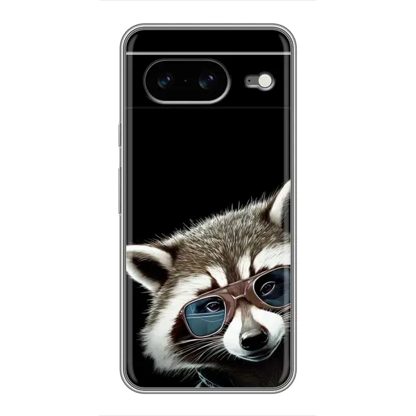 Чехол с рисунком «Стильный Енот» для Google Pixel 8 Чехол с рисунком «Стильный Енот» для Google Pixel 8