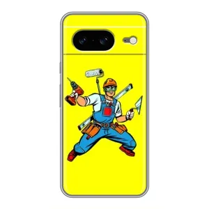 Силиконовый бампер (Работники) на Google Pixel 8 (Строитель)
