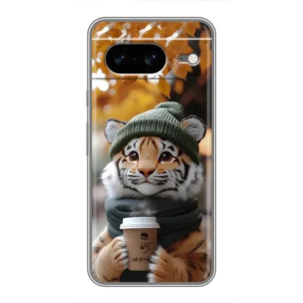 Чехол с рисунком «Тигр с кофе» для Google Pixel 8 Чехол с рисунком «Тигр с кофе» для Google Pixel 8