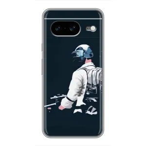 Силиконовый чехол с картинкой "Герой Pubg" на Google Pixel 8 (В экиперовке)