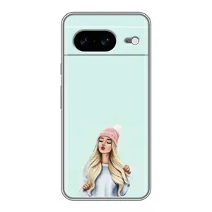 Силіконовый Чохол на Google Pixel 8 з картинкой Модных девушек (В шапці)