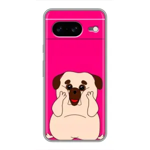 Чехол (ТПУ) Милые собачки для Google Pixel 8 (Веселый Мопсик)