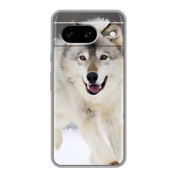 Чехол с рисунком «Волк на снегу» для Google Pixel 8