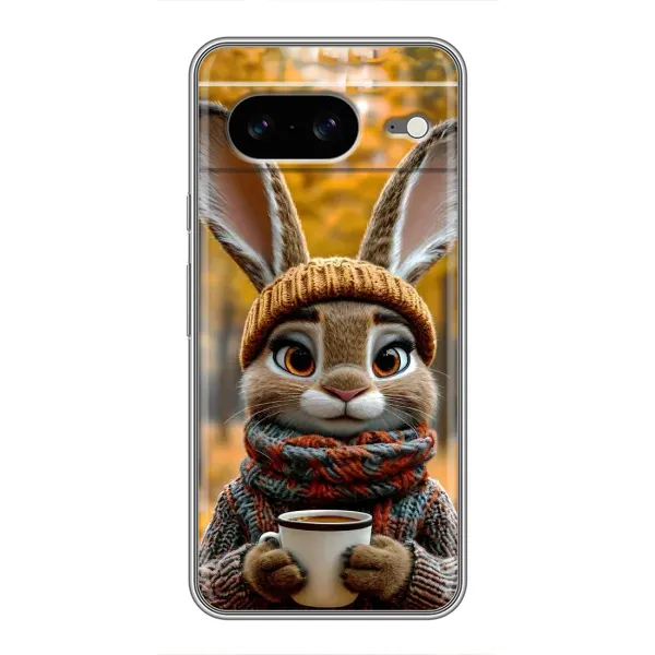 Чехол с рисунком «Зайчик с кофе» для Google Pixel 8 Чехол с рисунком «Зайчик с кофе» для Google Pixel 8