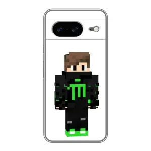Чехлы для Google Pixel 8 (Персонажи Майн Крафт) (Зеленый мальчик)