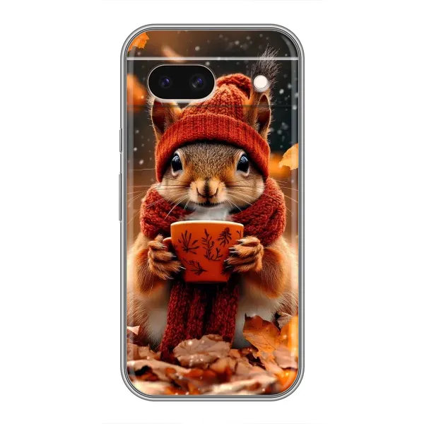 Чехол с рисунком «Белка с кофе» для Google Pixel 8A Чехол с рисунком «Белка с кофе» для Google Pixel 8A