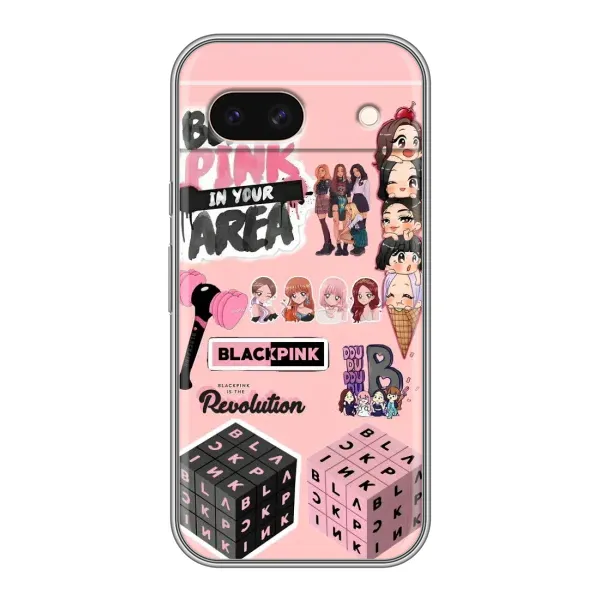 Чехол с рисунком «BLACK PINK коллаж» для Google Pixel 8A