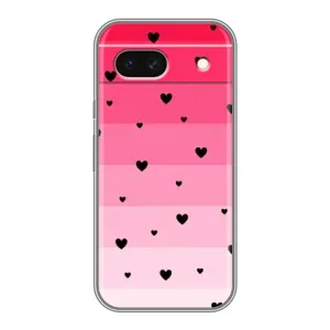 Чохли з тематикою "Маленькі Сердчеки" на Google Pixel 8A (Чорні сердечка)