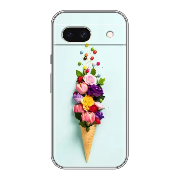 Чехол с рисунком «Цветок-мороженное» для Google Pixel 8A Чехол с рисунком «Цветок-мороженное» для Google Pixel 8A