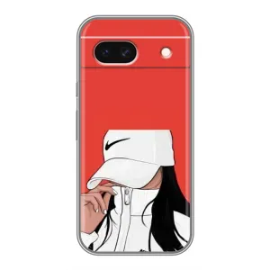 Силиконовый Чехол на Google Pixel 8A с картинкой Стильных Девушек (Девушка Nike)