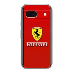 Силиконовый бампер с картинкой машины на Google Pixel 8A (Ferrari Logo)