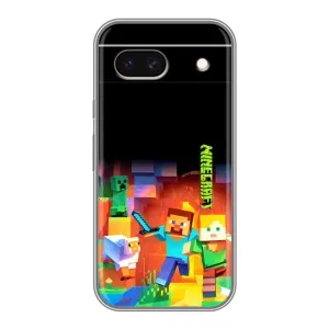 Чехлы для Google Pixel 8A (Персонажи Майн Крафт) (Герой Майнкрафт)