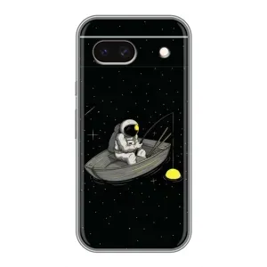 Силиконовый Чехол с принтом "Космонавты" на Google Pixel 8A (Космонавт на рыбалке)